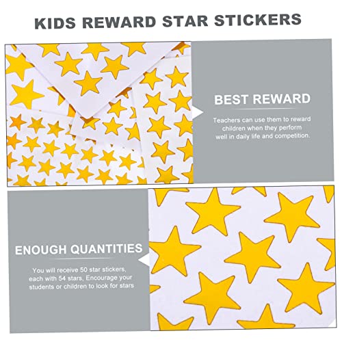 LABRIMP 50 Blatt Kindergoldstern Sticker Ablösbar Selbstklebende Belohnungsaufkleber für Schule Kindergarten Lehrer Praktische und Sichere Kinderdeko von LABRIMP