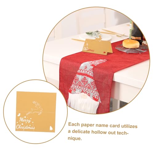 LABRIMP 50 Stück Tischkarten Weihnachtsfeier Namenskarten Tischdekoration Namenskarten Hochzeitskarten Papierkarten Weihnachtstischkarten Tischkarten Für von LABRIMP