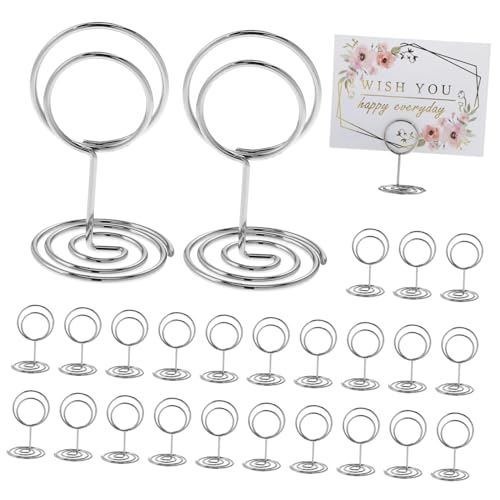 LABRIMP 50 Stück Tischkartenhalter Runde Kartenhalter für Hochzeit und Restaurant Stabiler Fotohalter Eleganter Memo Clip für Tischdekoration Silberne Farbe LABRIMP 50 Stück Tischkartenhalter Runde Kartenhalter für Hochzeit und Restaurant Stabiler Fotohalter Eleganter Memo Clip für Tischdekoration Silberne Farbe von LABRIMP