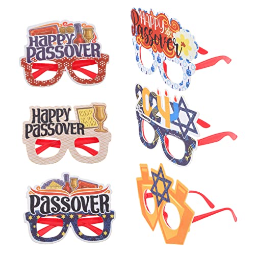 LABRIMP 6 Paare Happy Passover Partybrillen Jüdische Pessach Eyewear Lustige Brille für Fotorequisiten Vielseitig Einsetzbar für Feiern und Anlässe Leicht und Bequem von LABRIMP