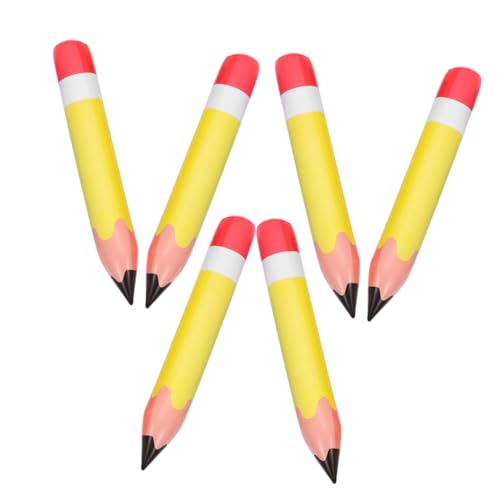 LABRIMP 6 Stück Aufblasbare PVC Bleistifte für Schuldekoration Lustige Wand und Klassenraum Dekoration Große Bleistiftballons für Geburtstagsfeiern und Schulanfang von LABRIMP