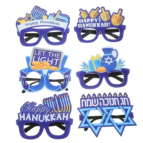 LABRIMP 6 Stück Hanukkah Brillen Lustige Partybrillen mit Hanukkah Design Foto Requisiten für Festliche Anlässe Familienfeiern und Freunde Events von LABRIMP