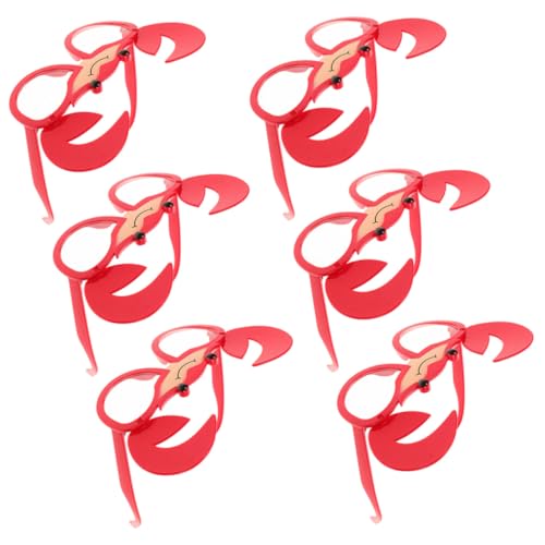 LABRIMP 6 Stück Krabbenförmige Sonnenbrillen Lustige Hawaiianische Brille Tropische Partybrille Leichtes Zubehör Für Luau Strand Urlaub Foto Requisite Für Erwachsene von LABRIMP