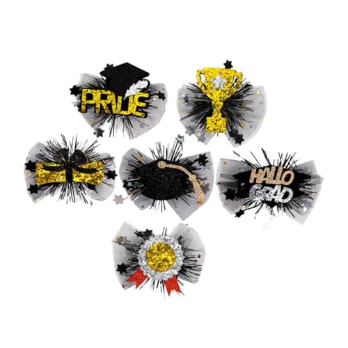 LABRIMP 6 Stück Teiliges Abschluss Haarspangen mit Festlichen Motiven Dekorative Haarclips für Abschlussfeiern Vielseitige Fotorequisiten für Damen Stilvolle Haarschmuck Accessoires von LABRIMP