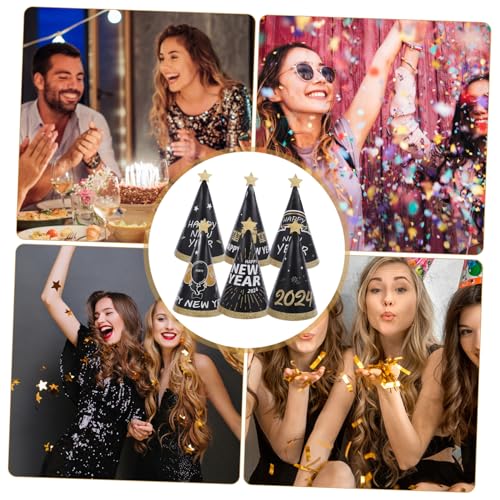 LABRIMP 6 Stück Teiliges Papier Partyhüte Neujahr Silvester Year Decorations Leichte Kopfbedeckungen für Familienfeiern und Fotoautomaten-requisiten von LABRIMP