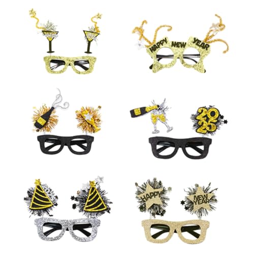 LABRIMP 6 Stück Teiliges Silvesterbrillen in Schwarz aus Robustem Kunststoff Lustige Partybrille Neujahrsdeko für Erwachsene und Auffällige Year Party Supplies und Dekoration LABRIMP 6 Stück Teiliges Silvesterbrillen in Schwarz aus Robustem Kunststoff Lustige Partybrille Neujahrsdeko für Erwachsene und Auffällige Year Party Supplies und Dekoration von LABRIMP