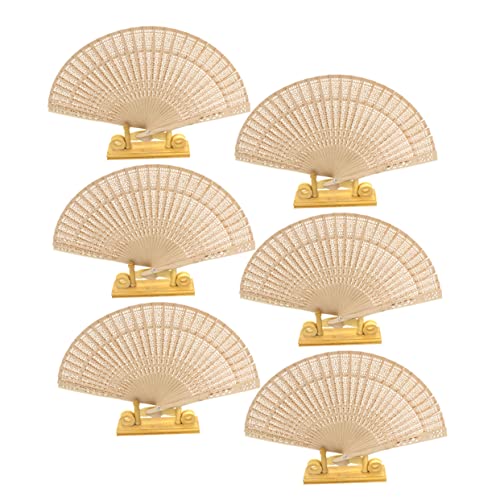 LABRIMP 6 Stück Teiliges Vintage Holzfaltfächer mit Filigranem Muster Tragbare Holzhandschuhe für Tanz und Hochzeiten für Heiße und Kulturelle Anlässe LABRIMP 6 Stück Teiliges Vintage Holzfaltfächer mit Filigranem Muster Tragbare Holzhandschuhe für Tanz und Hochzeiten für Heiße und Kulturelle Anlässe von LABRIMP