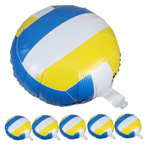 LABRIMP 6 Stück Volleyball Luftballons Aufblasbare Sportbälle für Sportmottoparty Geburtstagsdekorationen und Beach Volleyball Events Blau Gelb von LABRIMP
