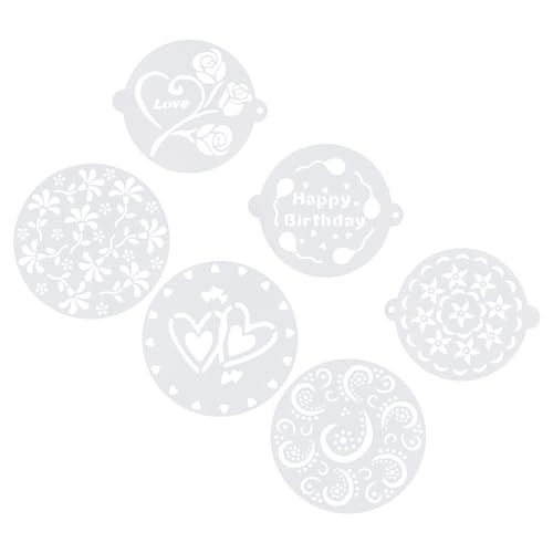 LABRIMP 6 Stücke Kunststoff Kuchenschablonen Kreative Backen Deko Schablonen für Kuchen Dekoration Flexibel und Präzise für Mousse Cupcakes und LABRIMP 6 Stücke Kunststoff Kuchenschablonen Kreative Backen Deko Schablonen für Kuchen Dekoration Flexibel und Präzise für Mousse Cupcakes und von LABRIMP