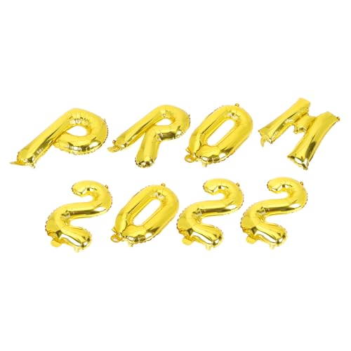 LABRIMP 8 Stück Teiliges Graduation Aluminiumfolie Dekoration für Abschlussfeier Party Hängende Ornamente Goldfarbene Prom Ballons für Indoor und Outdoor von LABRIMP