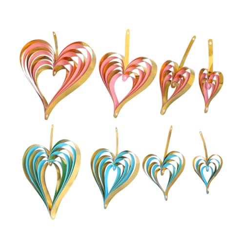 LABRIMP 8 Stück Teiliges Herz Hängedekor Goldene und Blaue Herzgirlanden für Valentinstag Hochzeit Jubiläum Romantische Party Geeignet für Decke Balkon Heiratsantrag Stimmungsvolle von LABRIMP