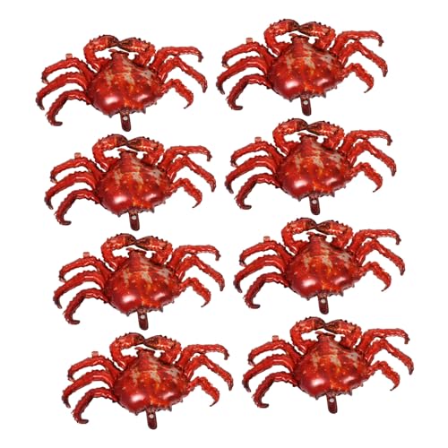 LABRIMP 8 Stück Teiliges Krabben-folienballon-set aus Aluminiumfolie Realistische Cartoon-krabben-dekoration Wiederverwendbar Leicht Aufzublasen für Meeres-themengeburtstage und von LABRIMP