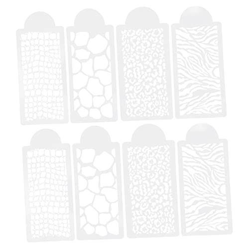 LABRIMP 8 Stück Teiliges Leopardenmuster Spray Diy Tortendekorations Wiederverwendbare Schablonen für Kreative Kuchenverzierungen aus Hochwertigem Pet Material für Fondant und Airbrush von LABRIMP