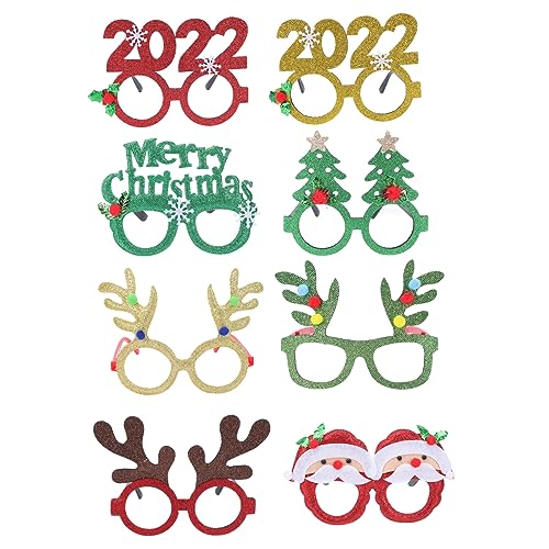 LABRIMP 8 Stück Teiliges Weihnachts Partybrillen aus Hochwertigem Kunststoff Dekorative Faschingsbrillen für Erwachsene und Vielseitige Festivalbrillen für Karneval Maskerade und LABRIMP 8 Stück Teiliges Weihnachts Partybrillen aus Hochwertigem Kunststoff Dekorative Faschingsbrillen für Erwachsene und Vielseitige Festivalbrillen für Karneval Maskerade und von LABRIMP