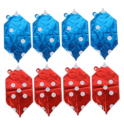 LABRIMP 8 Stück Würfel Luftballons und Aluminium Folienballons für Poker Party Dekoration Kreative Würfeldesigns für Unvergessliche von LABRIMP
