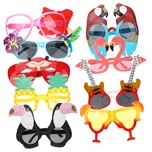 LABRIMP 9st Luau-partydekorationen Sommerliche Strandbrille Papageien Brillen Sommerliche Dekorationen Tropische Dekorationen Foto-requisiten Zubehör Kind Plastik Tragbar von LABRIMP
