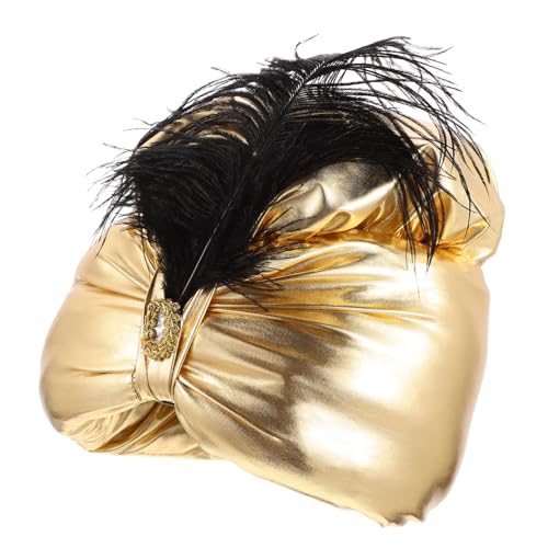 LABRIMP Arabischer Adeliger Hut Cosplay Party Requisite Goldener Turban Federschmuck Stilvoller Kopfschmuck für Halloween und Themenpartys Langlebiges Kostüm-accessoire LABRIMP Arabischer Adeliger Hut Cosplay Party Requisite Goldener Turban Federschmuck Stilvoller Kopfschmuck für Halloween und Themenpartys Langlebiges Kostüm-accessoire von LABRIMP