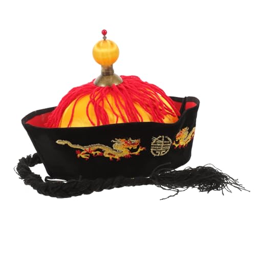 LABRIMP Asiatischer Kaiser hut Qing stil Cosplay Kostümrequisite mit Pferdeschwanz für Erwachsene Langlebiger Wiederverwendbarer Orientalischer Hut für Karneval Fest und Performance LABRIMP Asiatischer Kaiser hut Qing stil Cosplay Kostümrequisite mit Pferdeschwanz für Erwachsene Langlebiger Wiederverwendbarer Orientalischer Hut für Karneval Fest und Performance von LABRIMP