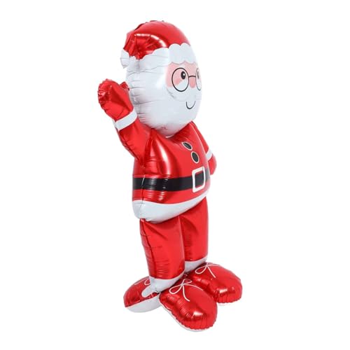 LABRIMP Aufblasbarer Weihnachtsmann Folienballon Stehend Wiederverwendbar Aluminiumfolie Weihnachtsdeko Für Weihnachtsfeiern Partydekoration Festliche Atmosphäre von LABRIMP