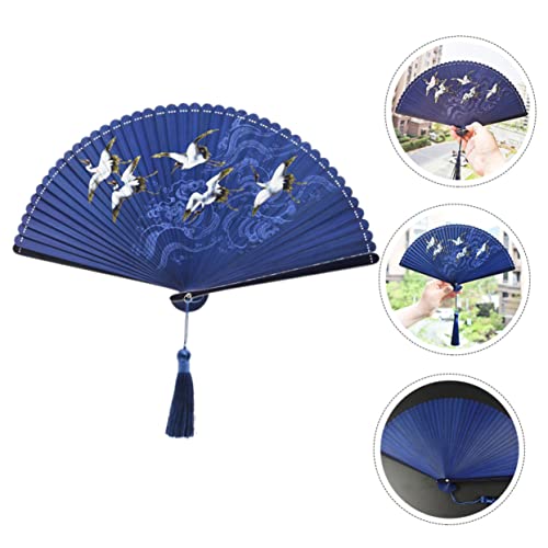 LABRIMP Chinesischer Faltbarer Handfächer Antik Vintage Stil Stabiler Fächer für Hochzeit Dekoration Tanzkostüm Praktischer Deko Fächer für Frauen und Wandgestaltung von LABRIMP