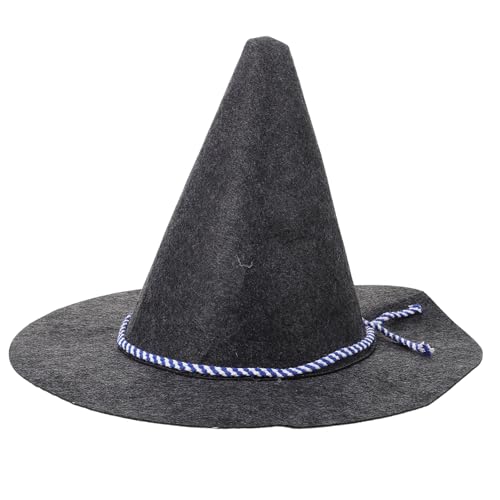 LABRIMP Eleganter Halloween Hexenhut Filz mit Weitem Rand Bequemer Partyhut für Damen Dekoratives Accessoire für Hexenkostüm und Maskerade Geeignet für Halloween Feier und Karneval von LABRIMP