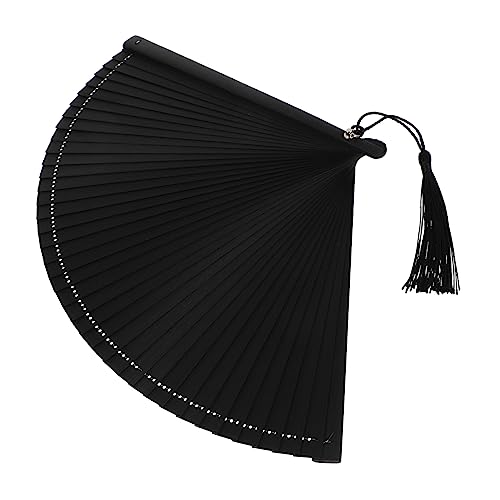 LABRIMP Faltbarer Bambus Handfächer mit Quaste Retro Design Inklusive Stofftasche Leichter Tragbarer Klappfächer für Tanz Bühne Dekoration und Alltag von LABRIMP