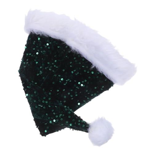 LABRIMP Glitzernde Weihnachtsmütze mit Pailletten und Plüsch Doppellagige Dicke Weihnachtsmütze in Dunkelgrün Festliche Party-kopfbedeckung für Frauen und Männer Attraktive Foto-requisite LABRIMP Glitzernde Weihnachtsmütze mit Pailletten und Plüsch Doppellagige Dicke Weihnachtsmütze in Dunkelgrün Festliche Party-kopfbedeckung für Frauen und Männer Attraktive Foto-requisite von LABRIMP