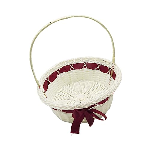 LABRIMP Handgefertigter Tragbarer Blumenkorb mit Henkel Rustikales Geflochtenes Aufbewahrungskörbchen für Hochzeit Party und Vielseitige Dekoration Weinrot Wiederverwendbar LABRIMP Handgefertigter Tragbarer Blumenkorb mit Henkel Rustikales Geflochtenes Aufbewahrungskörbchen für Hochzeit Party und Vielseitige Dekoration Weinrot Wiederverwendbar von LABRIMP