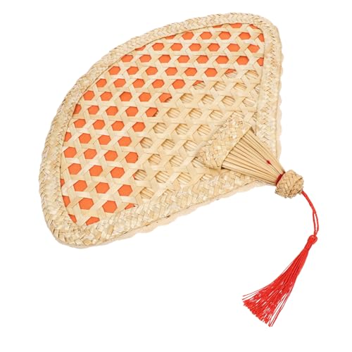 LABRIMP Handgefertigter Weidenstroh Fächer Dekorativer Tragbarer Handventilator für Sommer Outdoor Aktivitäten Leicht und Handlich für Reisen und Veranstaltungen von LABRIMP