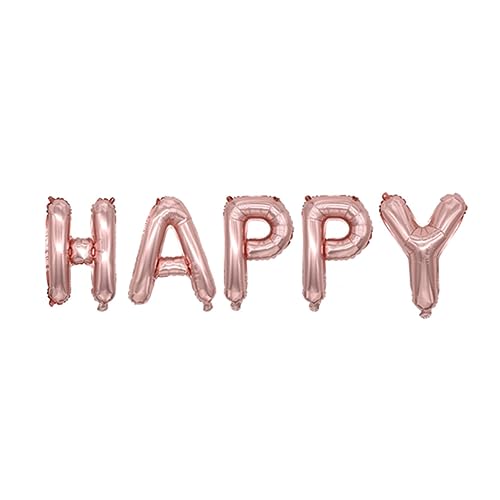 LABRIMP Happy Anniversary Luftballons Set Dekorative Aluminium Filmballons Roségold für Hochzeitsfeiern Geburtstagsfeiern und Festliche Anlässe von LABRIMP
