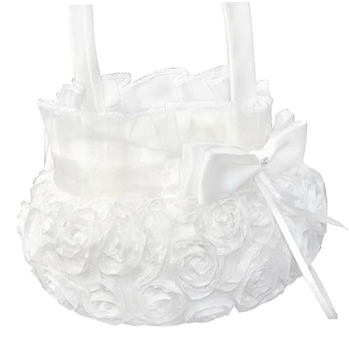 LABRIMP Hochzeit Blumenkorb Weiß Romantischer Korb für Blumenmädchen Dekorative Blumenkörbe für Rosenblätter und Blütenblätter für Hochzeitsfeiern und Besondere Anlässe LABRIMP Hochzeit Blumenkorb Weiß Romantischer Korb für Blumenmädchen Dekorative Blumenkörbe für Rosenblätter und Blütenblätter für Hochzeitsfeiern und Besondere Anlässe von LABRIMP