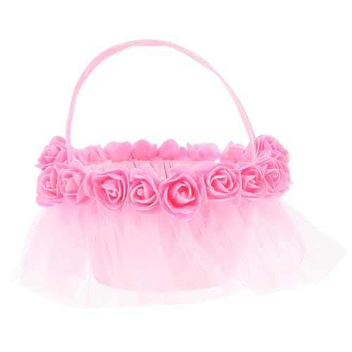 LABRIMP Hochzeitsblumenkorb mit Handgriff Handgefertigter Romantischer Korb für Blumenmädchen für Hochzeiten Verlobungsfeiern und Jubiläen Design Zartem Rosa mit Spitze LABRIMP Hochzeitsblumenkorb mit Handgriff Handgefertigter Romantischer Korb für Blumenmädchen für Hochzeiten Verlobungsfeiern und Jubiläen Design Zartem Rosa mit Spitze von LABRIMP