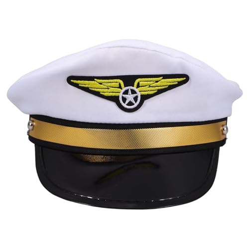 LABRIMP Kapitänsmütze Für Erwachsene Verstellbare Und Bequeme Pilotenkappe Für Kostüme Fasching Halloween Und Karneval von LABRIMP