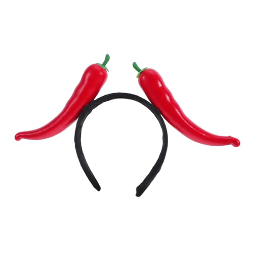 LABRIMP Lustiges Gemüse Haarteil Chili Stirnband Urlaub Kopfbedeckung Erwachsene Party Favor Chili LABRIMP Lustiges Gemüse Haarteil Chili Stirnband Urlaub Kopfbedeckung Erwachsene Party Favor Chili von LABRIMP