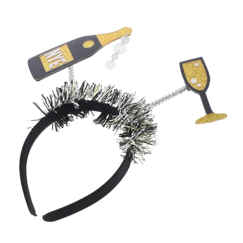 LABRIMP Neujahrs-haarreif Weinflasche Design Einfach Anzuwenden Stilvoller Party-kopfschmuck für Festliche Silvester Feiertagsdekorationen für Frauen und Familienfeiern von LABRIMP
