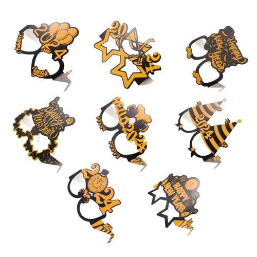 LABRIMP Neujahrsbrille aus Papier Lustige Partybrille als Foto-requisite Leichtes Design für Silvester-feier und Neujahrsdeko Originelle Brillenfassung für Unvergessliche Momente von LABRIMP