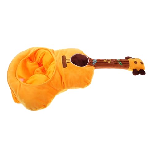 LABRIMP Plüsch Gitarre Kostüm Hut Weiches Musikinstrument Party Headwear Accessoire Leichtes Kopfschmuck Für Fotos Bühnenauftritte Geburtstagsfeiern von LABRIMP