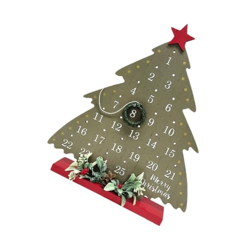 LABRIMP Rustikaler Adventskalender Holz Weihnachtsbaum Weihnachtscountdown Dekoration Tischdeko Weihnachtsfest Heimdekoration Festlich Vielseitig von LABRIMP