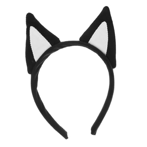 LABRIMP Schwarzes Hund Ohren Stirnband für Damen Erwachsene Weiches Baumwoll Haarschmuck Bequemes Cosplay Accessoire für Halloween Karneval Mottoparty Sheepdog Design für Kostüm und von LABRIMP