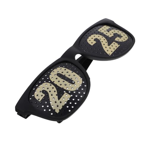 LABRIMP Silvester Partybrille Schwarz Glitzernde Zahlen Leichtes Design Lustige Neujahrsbrille Für Abschlussfeier Foto Requisiten Festliche Augenmode von LABRIMP