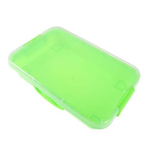 LABRIMP Ultraleichtes Sandspielzeug mit Integriertem Aufbewahrungsfach und Weltraumthemen Moulds Stapelbare Sortierbox für DIY und Malzubehör Transparent Grün für Kleinkinder Kreativität von LABRIMP