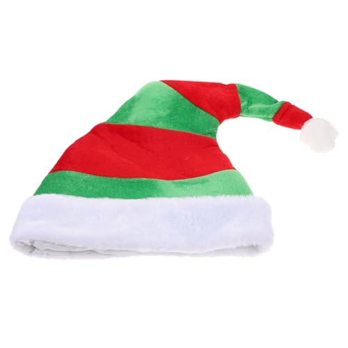 LABRIMP Weihnachtlicher Clownhut Für Erwachsene Lustige Weihnachtsmütze Mit Streifen Und Pom Pom Dekorative Kopfbedeckung Für Weihnachtsfeiern Und Fotorequisiten von LABRIMP