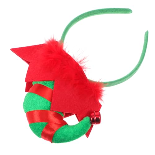 LABRIMP Weihnachtsbaum-stirnband Elfen-haarreif Entzückende Haarreiber Süße Kleidungsgeschenke Requisiten Für Die Weihnachtsfotokabine Neujahrsfeiertagsfotos Fotos Requisiten Grün Stoff von LABRIMP