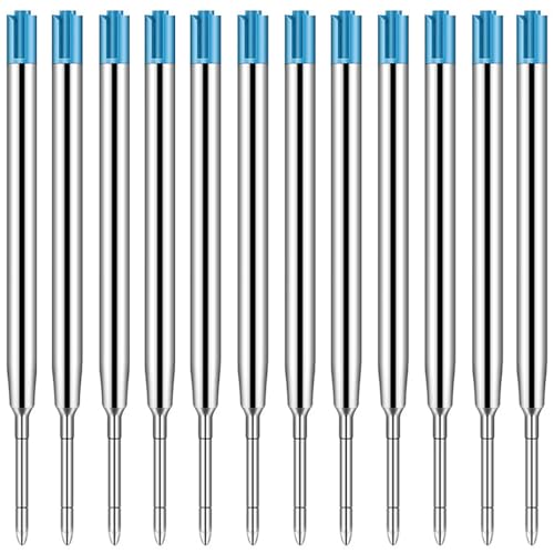 LABUYI 12 Stück Großraumminen für Kugelschreiber,Kugelschreiber Minen,Kugelschreibermine,Kugelschreiberminen,Kugelschreiber Ersatzminen für das G2-Format,1.0mm Strichstärke (Blaue) von LABUYI