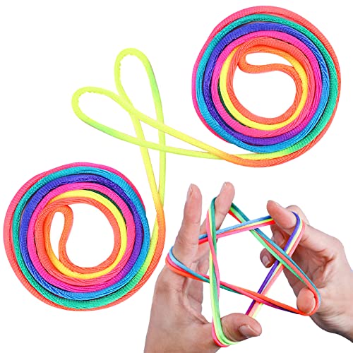 2 Pcs Fingertwist,Fadenspiel,Fingerspiele Kinder,Fingertwist Kinder Mit Anleitung,Flexibles Fadenspiele Für Kinder,Rainbow Rope,Ideal Als Kleines Geschenk, Mitgebsel Und Für Den Schulhof,Länge 160cm 2 Pcs Fingertwist,Fadenspiel,Fingerspiele Kinder,Fingertwist Kinder Mit Anleitung,Flexibles Fadenspiele Für Kinder,Rainbow Rope,Ideal Als Kleines Geschenk, Mitgebsel Und Für Den Schulhof,Länge 160cm von LABUYI