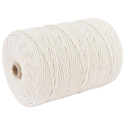 3mm x 50m Makramee,Makramee Garn,Makramee Garn 3mm,Macrame Cord,Makrame,Macrame Cord 3mm,Makramee Garn Geflochten,für DIY,Kunsthandwerk,Dekorationen,Schnur Stricken,aus Baumwolle (Beige) von LABUYI