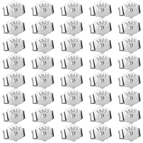 40 Stück Ohrstecker Verschluss,Ohrring Verschluss Silber 925,Ohrring Stecker Silber,Ohrstecker Verschluss Silber,Ohrring Stopper,Stecker Für Ohrringe Hinten,Ohrring Verschluss Silber,Schmetterling von LABUYI