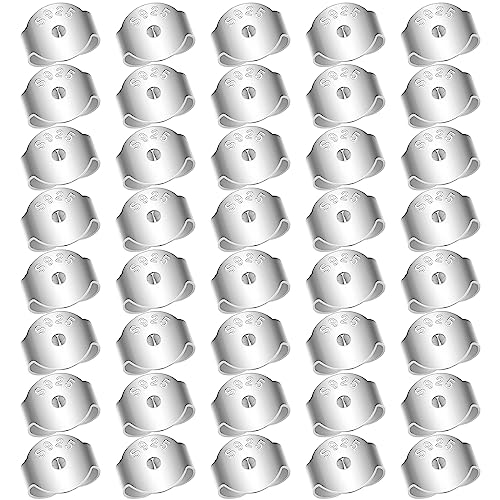 40 Stück Ohrstecker Verschluss,Ohrring Verschluss Silber 925,Ohrring Stecker Silber,Ohrstecker Verschluss Silber,Ohrring Stopper,Stecker Für Ohrringe Hinten,Ohrring Verschluss Silber,Runde von LABUYI