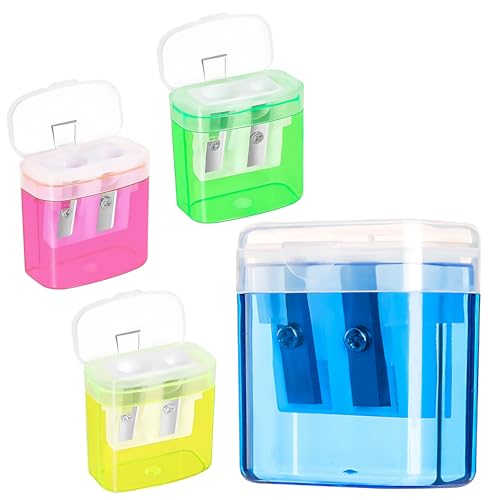 4Pcs Anspitzer mit Behälter,Dosenspitzer,Spitzer mit Dose,Bleistiftspitzer,Doppelanspitzer mit Behälterr,Bleistiftspitzer mit Dose,Doppelloch-Bleistiftspitzer,für Dicke,Dünne Stifte,4 Farben 4Pcs Anspitzer mit Behälter,Dosenspitzer,Spitzer mit Dose,Bleistiftspitzer,Doppelanspitzer mit Behälterr,Bleistiftspitzer mit Dose,Doppelloch-Bleistiftspitzer,für Dicke,Dünne Stifte,4 Farben von LABUYI