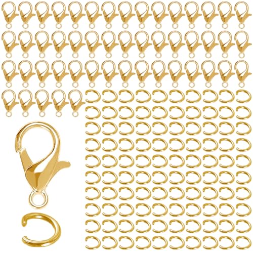 50 Stück Kettenverschluss,Armband Verschluss,Verschlüsse für Armbänder,Ketten Verschlüsse,Verschluss Kette,Schmuck Verschlüsse,Schmuckverschlüsse,mit 100 Biegeringe,für Schmuckherstellung,Gold 50 Stück Kettenverschluss,Armband Verschluss,Verschlüsse für Armbänder,Ketten Verschlüsse,Verschluss Kette,Schmuck Verschlüsse,Schmuckverschlüsse,mit 100 Biegeringe,für Schmuckherstellung,Gold von LABUYI